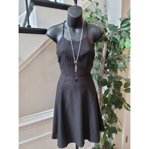 Hyfve Sleeveless Fit and Flare Dress Womens Medium Black Cocktail Evening Party